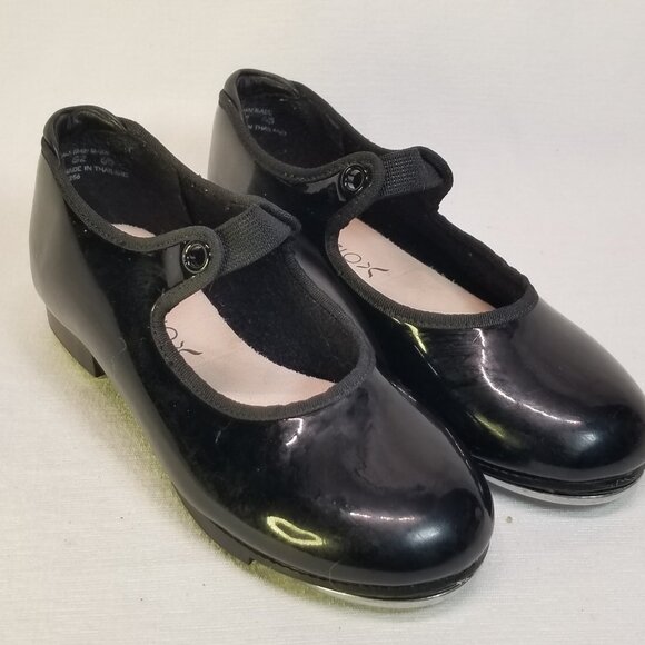 Kid's Capezio Girl's Black Mary Jane Tele Tone Tap Jazz Shoes - Picture 5 of 9